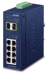 Planet IGS-4215-8T2S ipari L2 switch, 8x1Gb, 2x1Gb SFP, kettős 9-48VDC, -40~75°C, IP30
