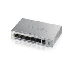Zyxel GS1005-HP, 5 portos Gigabit PoE+ felügyelet nélküli asztali switch, 4 x PoE, 60 Watt