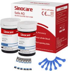 Sinocare 50 cserecsík + 50 lantszetta készlet Safe AQ Smart glükózmérőhöz