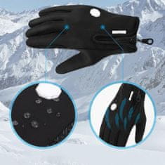 MG Sport vízáló érintőképernyős téli kesztyű, fekete