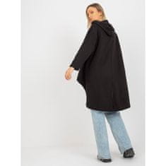 FANCY Fekete hosszú női kapucnis pulóver nyomtatott FA-BL-8107.39_390520 Univerzális