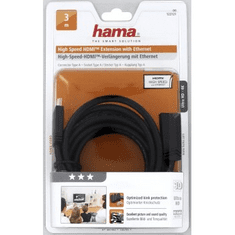 Hama HDMI hosszabbító kábel dugó-csatlakozó, aranyozott, 3*, 3 m