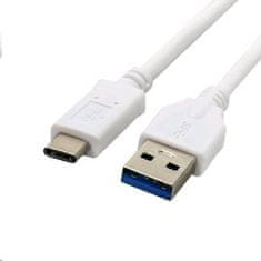 USB 3.0 AM-C típusú kábel (AM/CM), 1m, fehér