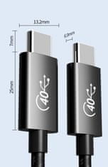PremiumCord USB4 40Gbps 8K@60Hz Thunderbolt 3 tanúsított USB-IF 1m-es kábel USB4 40Gbps 8K@60Hz Thunderbolt 3 tanúsítvánnyal