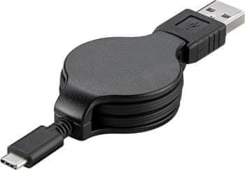 kábel USB 3.1 C/M - USB 2.0 A/M, töltő és szinkronizáló kábel 1m