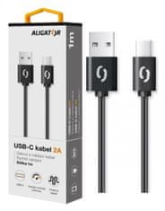 Aligator Adatkábel 2A, USB-C fekete