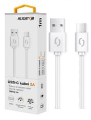 Aligator Adatkábel 2A, USB-C fehér