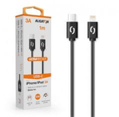 Aligator Adatkábel POWER 3A, USB-C/világítás fekete