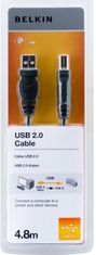 USB 2.0 kábel A-B, szabványos sorozat, 4,8 m