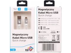 mágneses kábel Micro USB ezüst 1m