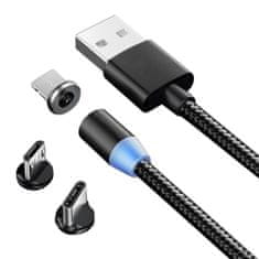 Verkgroup 3 az 1-ben mikro típusú c USB mágneses kábel telefonokhoz 1 m