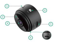 BigBuy A9 Mini HD kamera, Wifi kapcsolattal - Applikáción nézhető élőkép / mágneses rögzítéssel (BBV)