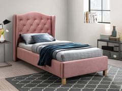 Signal Kárpitozott ágy ASPEN VELVET 90 x 200 cm szín rózsaszín/ tölgy