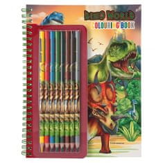 Dino World kifestőkönyv | Dino világ kifestőkönyv, 8 zsírkréta