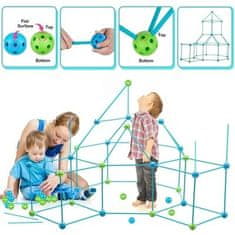 JOJOY® Várépítő készlet, minőségi interaktív játék gyerekeknek, építő gyerekjáték 51 rúddal és 36 golyós készlettel | FORTKID