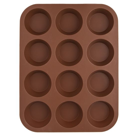 Orion Muffin szilikon sütőforma, 12, barna