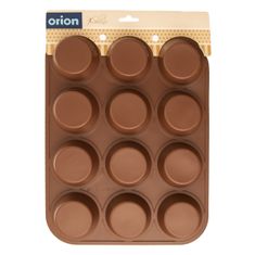 Orion Muffin szilikon sütőforma, 12, barna