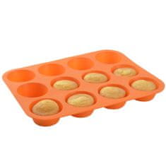 Orion Muffin szilikon sütőforma, 12, narancssárga