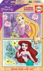 EDUCA Disney hercegnők fából készült puzzle 2x25 darab
