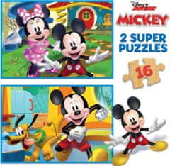 EDUCA Fa puzzle Mickey és Minnie 2x16 darab