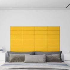shumee 12 db sárga bársony fali panel 90x15 cm 1,62 m²