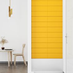 shumee 12 db sárga bársony fali panel 90x15 cm 1,62 m²