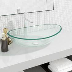 Greatstore átlátszó edzett üveg mosdókagyló 54,5 x 35 x 15,5 cm