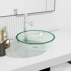 Greatstore átlátszó edzett üveg mosdókagyló 35x12 cm