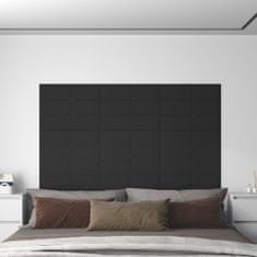 shumee 12 db fekete szövet fali panel 60 x 15 cm 1,08 m²