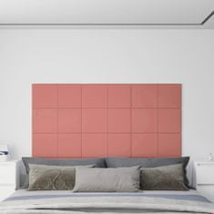 Greatstore 12 db rózsaszín bársony fali panel 60x30 cm 2,16 m²