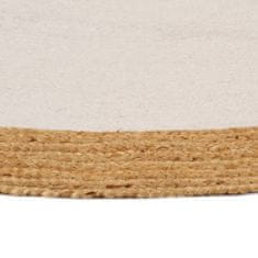 shumee fehér és természetes színű fonott juta-pamut kisszőnyeg 90 cm