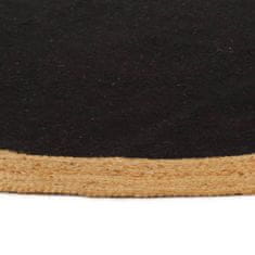 shumee fekete és természetes színű fonott juta-pamut kisszőnyeg 120 cm