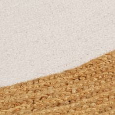 shumee fehér és természetes színű fonott juta-pamut kisszőnyeg 120 cm