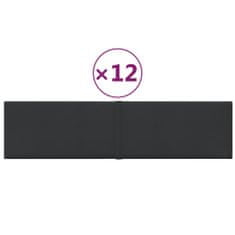 shumee 12 db fekete szövet fali panel 60 x 15 cm 1,08 m²