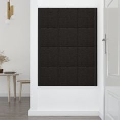 Vidaxl 12 db fekete szövet fali panel 30 x 30 cm 1,08 m² 344038