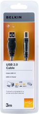 USB 2.0 kábel A-B, szabványos sorozat, 3,0 m