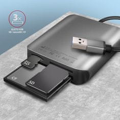 CRE-S3, USB-A 3.2 Gen 1 - SUPERSPEED kártyaolvasó, 3 slot & lun SD/microSD/CF, UHS-II támogatással