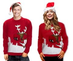 Wayfarer Karácsonyi pulóver rénszarvassal Drunk Reindeer piros S