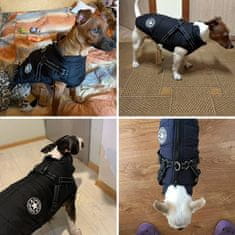 Netscroll Visszaverő és vízálló téli kutya kabát, a hám fényvisszaverő, hogy a kutya jobban látható legyen, állítható és szabályozható pántok, DogJacket, S/M