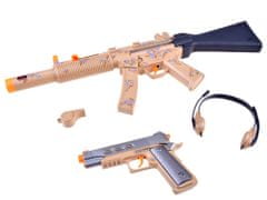 RAMIZ Interakítv katonai szett: puska+ pisztoly + fejhallgató + síp