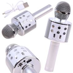 RAMIZ Bluetoothos karaoke mikrofon ezüst színben