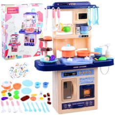 RAMIZ Gyermek konyha szett kék színben (mosogató, tűzhely, sütő, hűtőszekrény, szemetes)