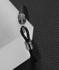 Morellato Elegáns fekete bőr karkötő Moody SQH4 (Hossz 21 cm)