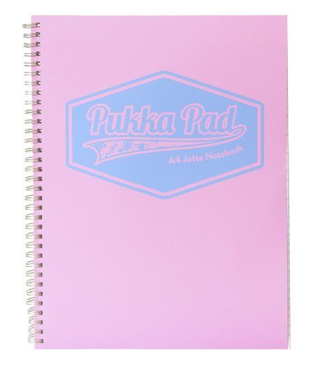 Pukka Pad spirálfüzet Pasztell, A4, 80g papír, 100 lap, rózsaszín, rózsaszín