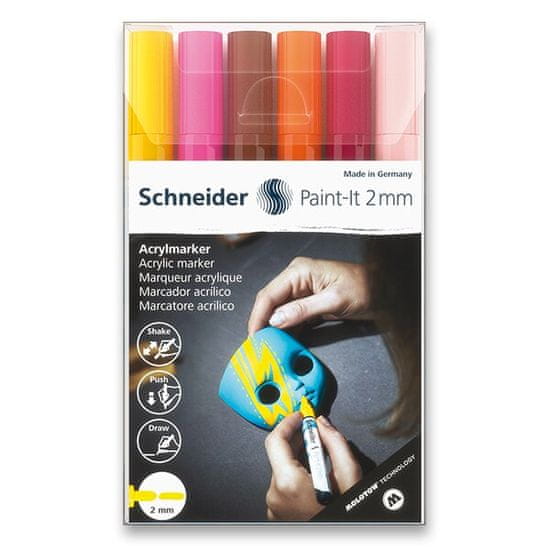Schneider Akril filctoll Paint-It 310 készlet V3, 6 színben
