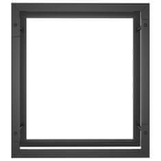 shumee fekete acél tűzifatároló állvány 50 x 28 x 56 cm
