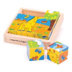 Bigjigs Toys Picture Cubes Kockák Kockák Safari 9 kocka