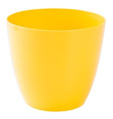 Plastkon Virágcserép fedő ELLA sárga műanyag fényes d18x16cm