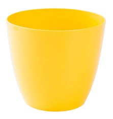 Plastkon Virágcserép fedő ELLA sárga műanyag fényes d13x12cm