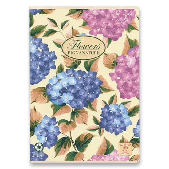 Pigna Iskolai füzet Nature Flowers A4, tiszta, 40 lap, vegyes motívumokkal